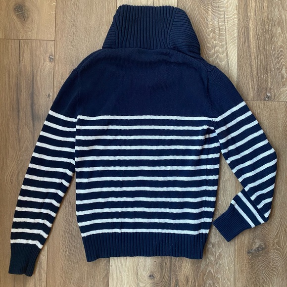 J. Crew Striped Shawl-collar Pullover Knit Sweater - Picture 3 of 5